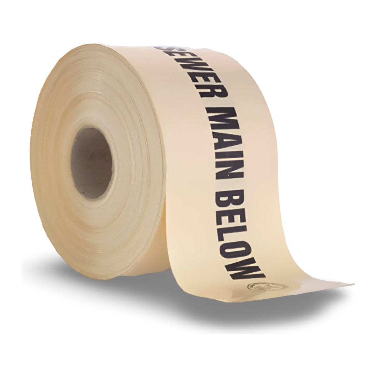 Detectable Mains Marker Tape, Buried Sewer Main Below - 100mm x 250m (BEIGE)