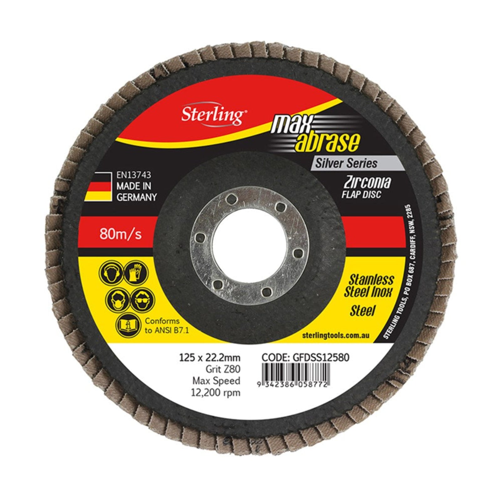 Flap Disc 125mm Z60 Grit Zirconia Alpha Bulk