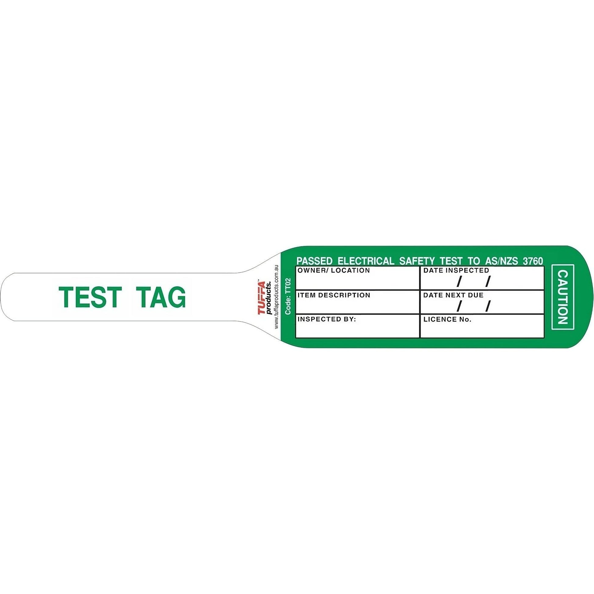 Test & Tag (Packs of 100) 0.7 kg Color Green TT02