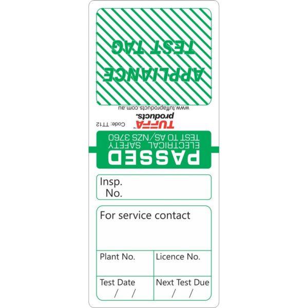 Test & Tag Red - 180mm x 32mm (Packs of 100) 0.525 kg Color Green TT12