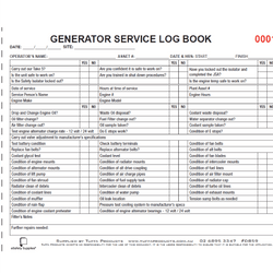 Generator Service Logbook