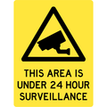 Hazard Sign - This Area Is Under 24 Hour Survillance 3.5 kg 300x450 material Aluminium ES-HSTAIU24HS-300X450