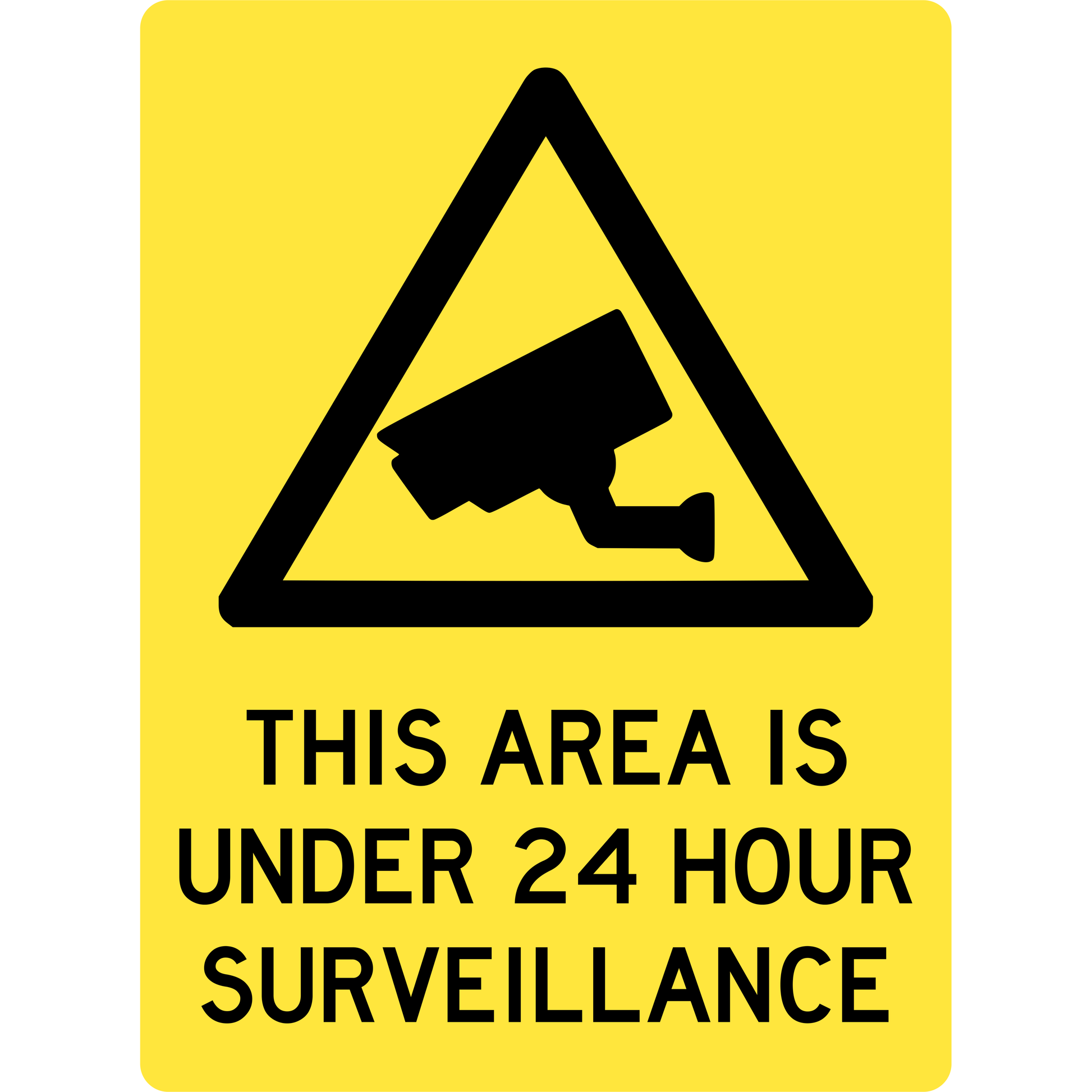 Hazard Sign - This Area Is Under 24 Hour Survillance 38.5 kg 600x450