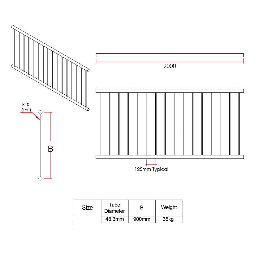 Cope Modular Handrail - Barrier Panel