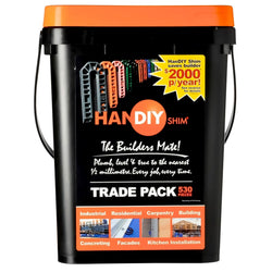HanDIY Shim Packer 530 Piece Trade Pack in 10L Bucket, Assorted 1mm to 10mm Construction Shims for Levelling and Spacing.