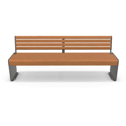 Hyve 2m Park Seat, 2000mm Aluminium Outdoor Bench in Blackbutt TimberImage Finish for Parks and Commercial Spaces.