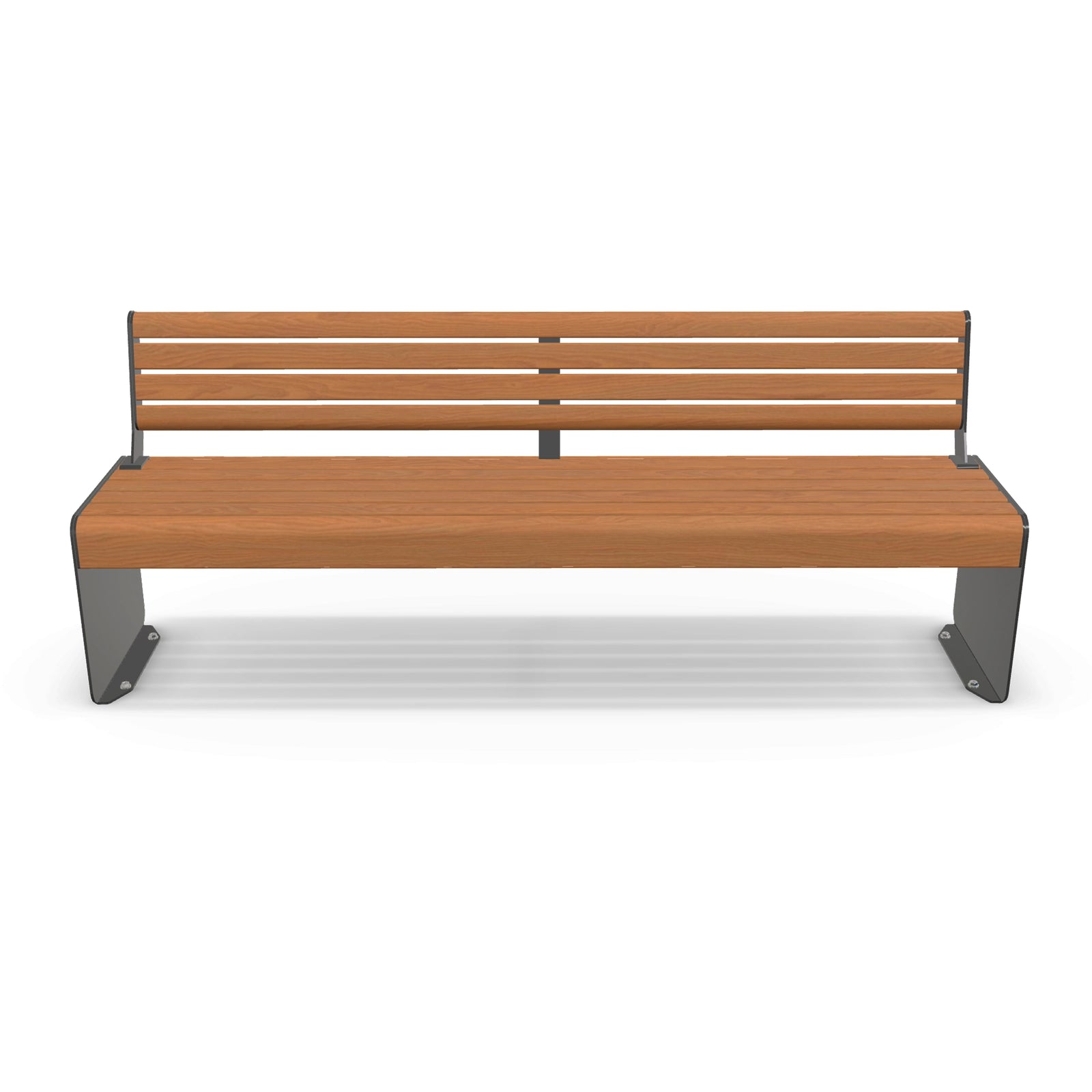 Hyve 2m Park Seat, 2000mm Aluminium Outdoor Bench in Blackbutt TimberImage Finish for Parks and Commercial Spaces.