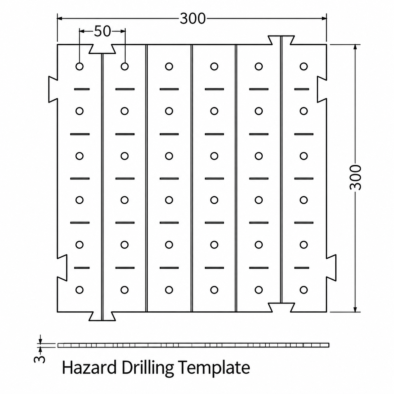 Tactile Installation Drilling Template 300mm x 300mm