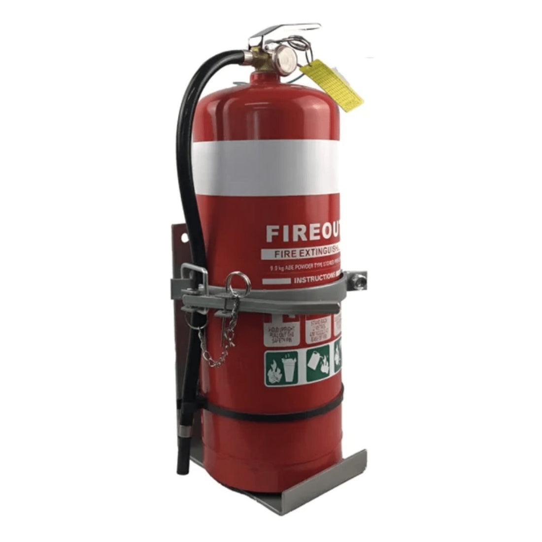 Heavy Duty Vehicle Bracket Suits 9kg Extinguisher — Silver