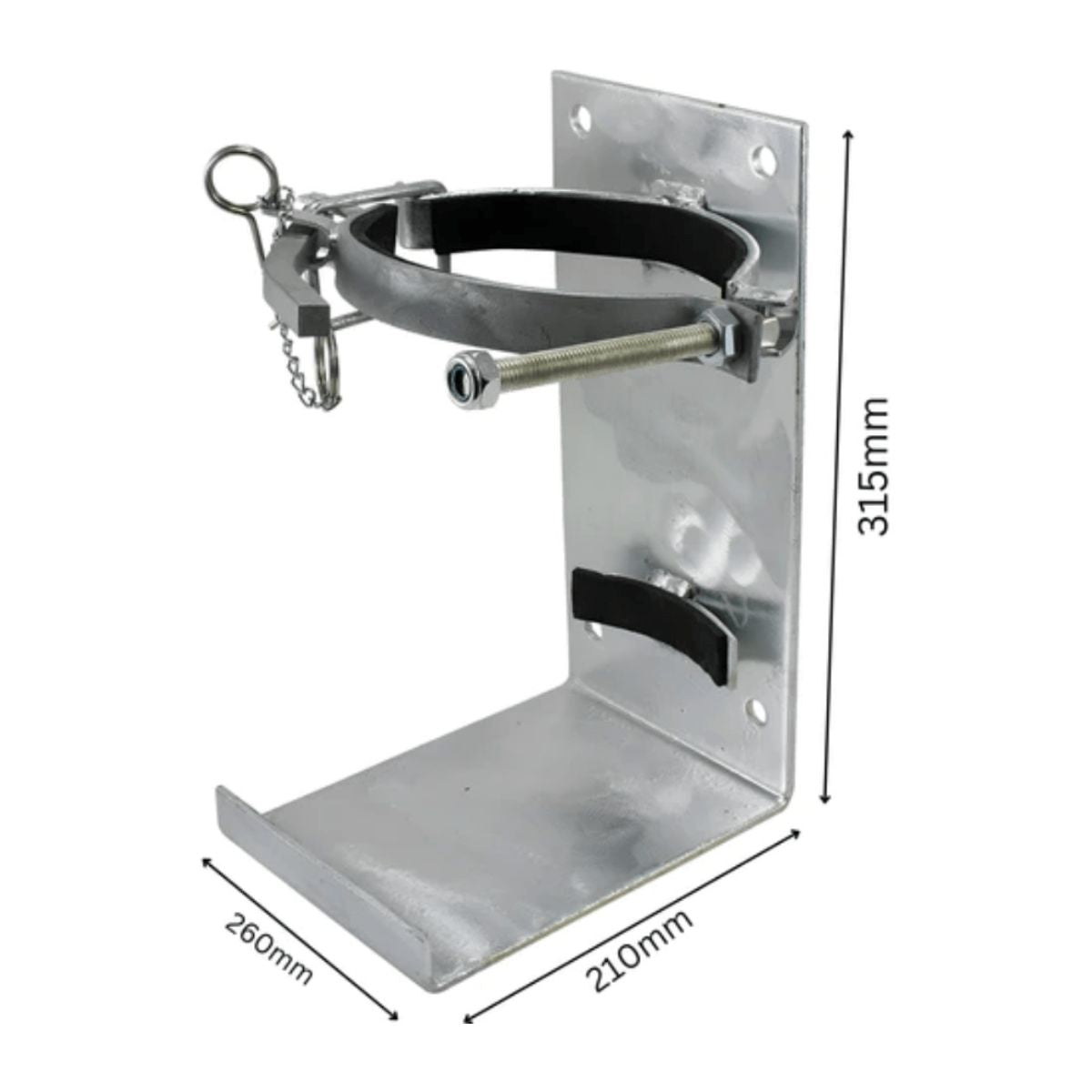 Heavy Duty Vehicle Bracket Suits 9kg Extinguisher — Silver