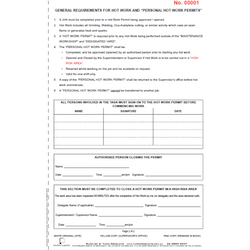 Hot Work Permit Books