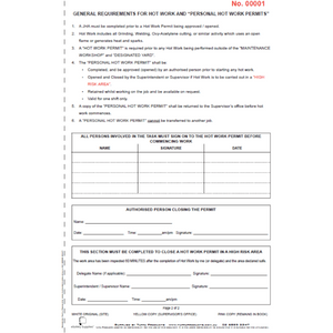 Hot Work Permit Books - Prestart & Safety Logbooks