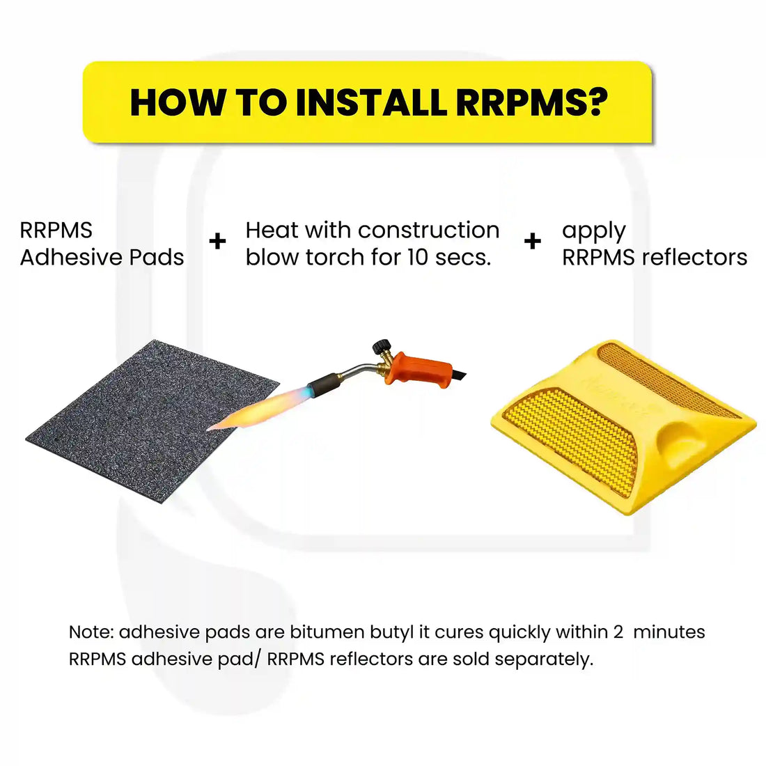 Raised Reflective Pavement Markers RRPM - Double Reflective 1.75 kg Color Yellow RPM-Y