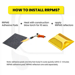 RPM Adhesive Bitumen Pads - 100mm x 75mm - Traffic Control Markers