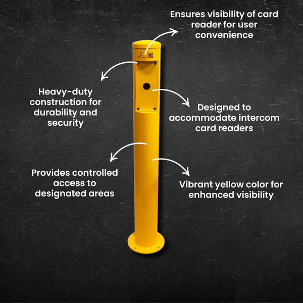 Intercom Card Reader Bollard - 1400mm - Yellow