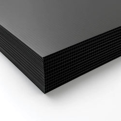 Black 2.5mm corflute protection sheet 2440x1220mm – fluted polypropylene floor and surface protection board
