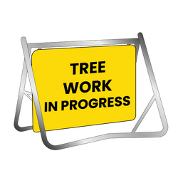 Swing Stand & Sign - Tree Work In Progress - 900x600mm