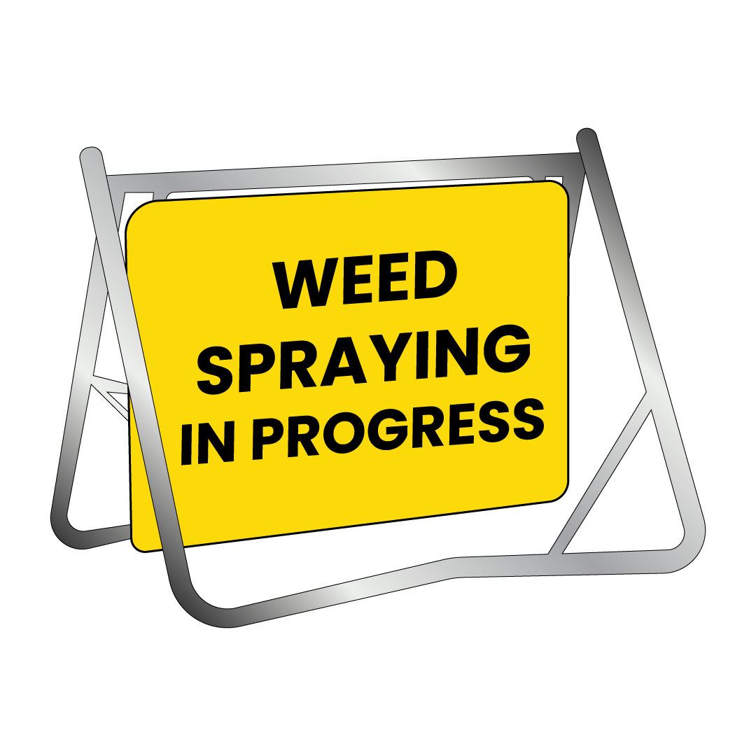 Swing Stand & Sign - Weed Spraying In Progress - 900x600mm
