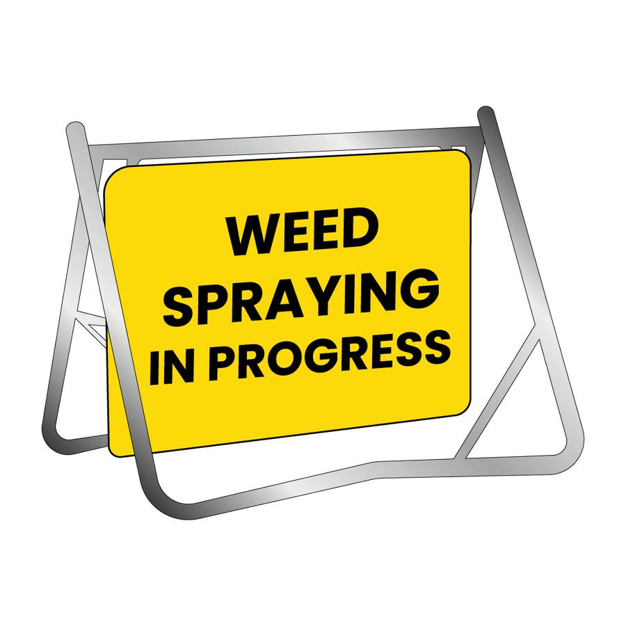 Swing Stand & Sign - Weed Spraying In Progress - 900x600mm