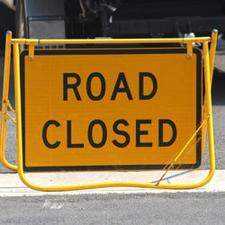Road closed swing stand sign