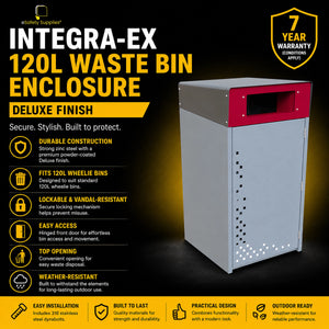 Integra-EX 120L Waste Bin Enclosure - Deluxe Finish