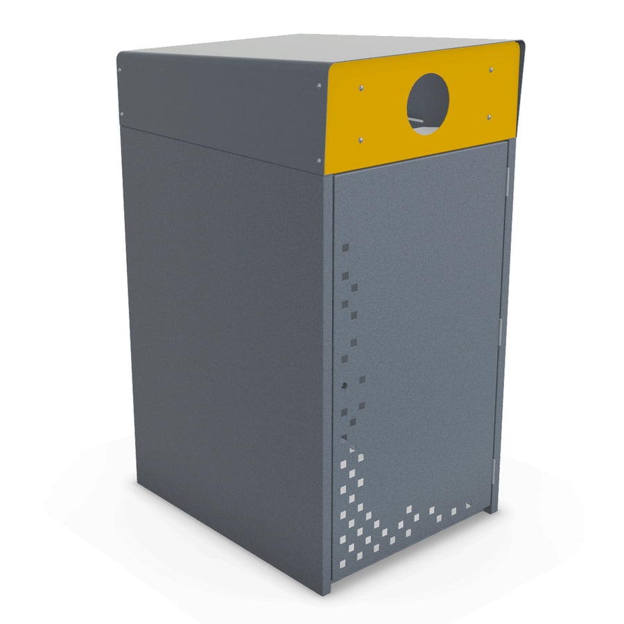 Integra-EX 120L Recycle Bin Enclosure, Compact 120 Litre Recycling Bin Surround in Deluxe Powder-Coated Zinc Steel for Schools and Public Spaces.