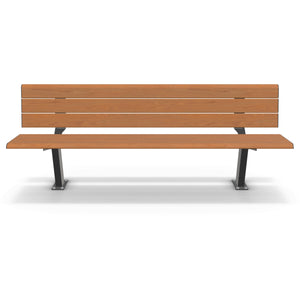 Integra-EX 2m Park Seat, 2000mm Aluminium Park Bench in Blackbutt TimberImage Finish for Councils and Public Streetscapes.