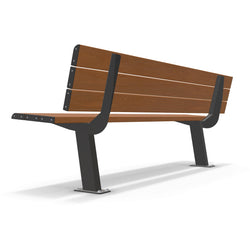 Integra-EX 2m Park Seat, 2000mm Aluminium Park Bench in Blackbutt TimberImage Finish for Councils and Public Streetscapes.