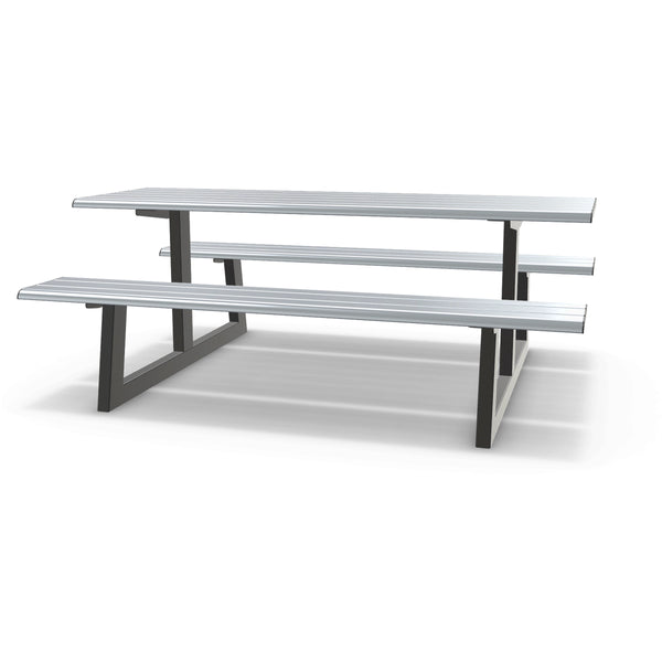 Integra-EX 2m Outdoor Table Setting, Deluxe Anodised Aluminium Picnic Table and Benches for Schools, Parks, and Corporate Campuses.