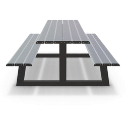 Integra-EX 2m Outdoor Table Setting, Deluxe Anodised Aluminium Picnic Table and Benches for Schools, Parks, and Corporate Campuses.