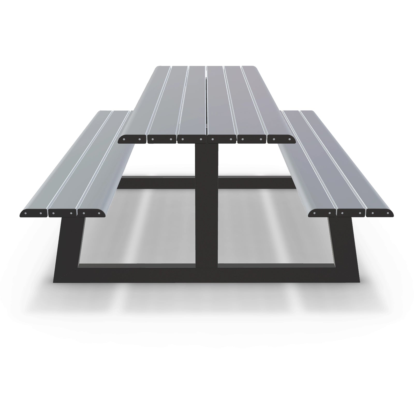 Integra-EX 2m Outdoor Table Setting, Deluxe Anodised Aluminium Picnic Table and Benches for Schools, Parks, and Corporate Campuses.