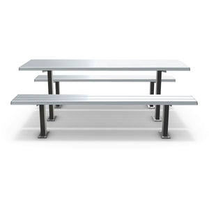 Integra-EX 2m Surface Mount Table Setting, Heavy-Duty 6-8 Person Aluminium Picnic Table with Bolt-Down Benches for High-Traffic Public Spaces.
