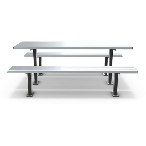Integra-EX 2m Surface Mount Table Setting, Heavy-Duty 6-8 Person Aluminium Picnic Table with Bolt-Down Benches for High-Traffic Public Spaces.