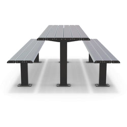 Integra-EX 2m Surface Mount Table Setting, Heavy-Duty 6-8 Person Aluminium Picnic Table with Bolt-Down Benches for High-Traffic Public Spaces.
