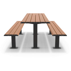 Integra-EX 2m Table Setting, 2000mm Surface Mount Picnic Table in Blackbutt TimberImage Finish for Public Parks and Schools.