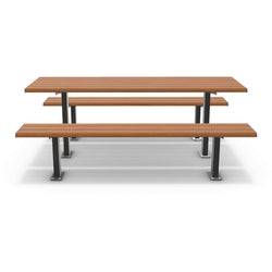 Integra-EX 2m Table Setting, 2000mm Surface Mount Picnic Table in Blackbutt TimberImage Finish for Public Parks and Schools.