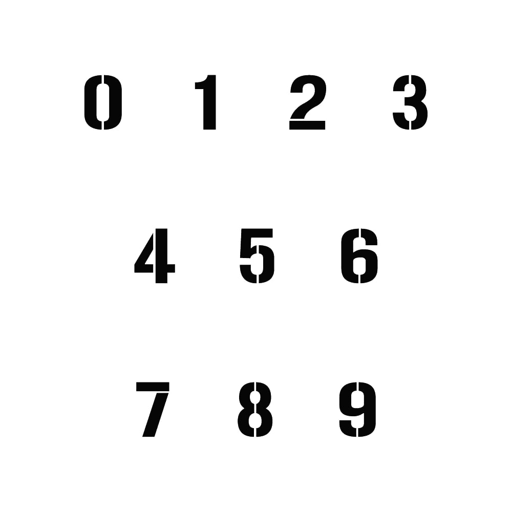 Individual Numbers Stencil