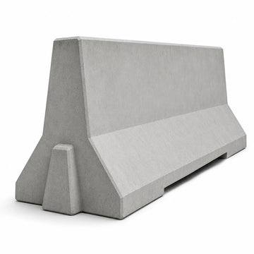 Heavy-duty 3m x 800mm precast concrete Jersey barrier with interlocking ends and drainage slots for traffic management.