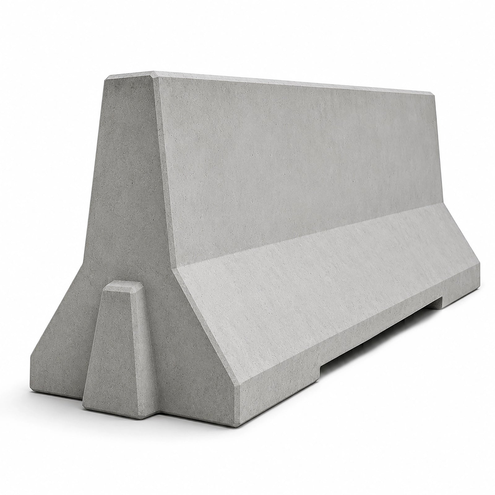 Heavy-duty 3m x 800mm precast concrete Jersey barrier with interlocking ends and drainage slots for traffic management.