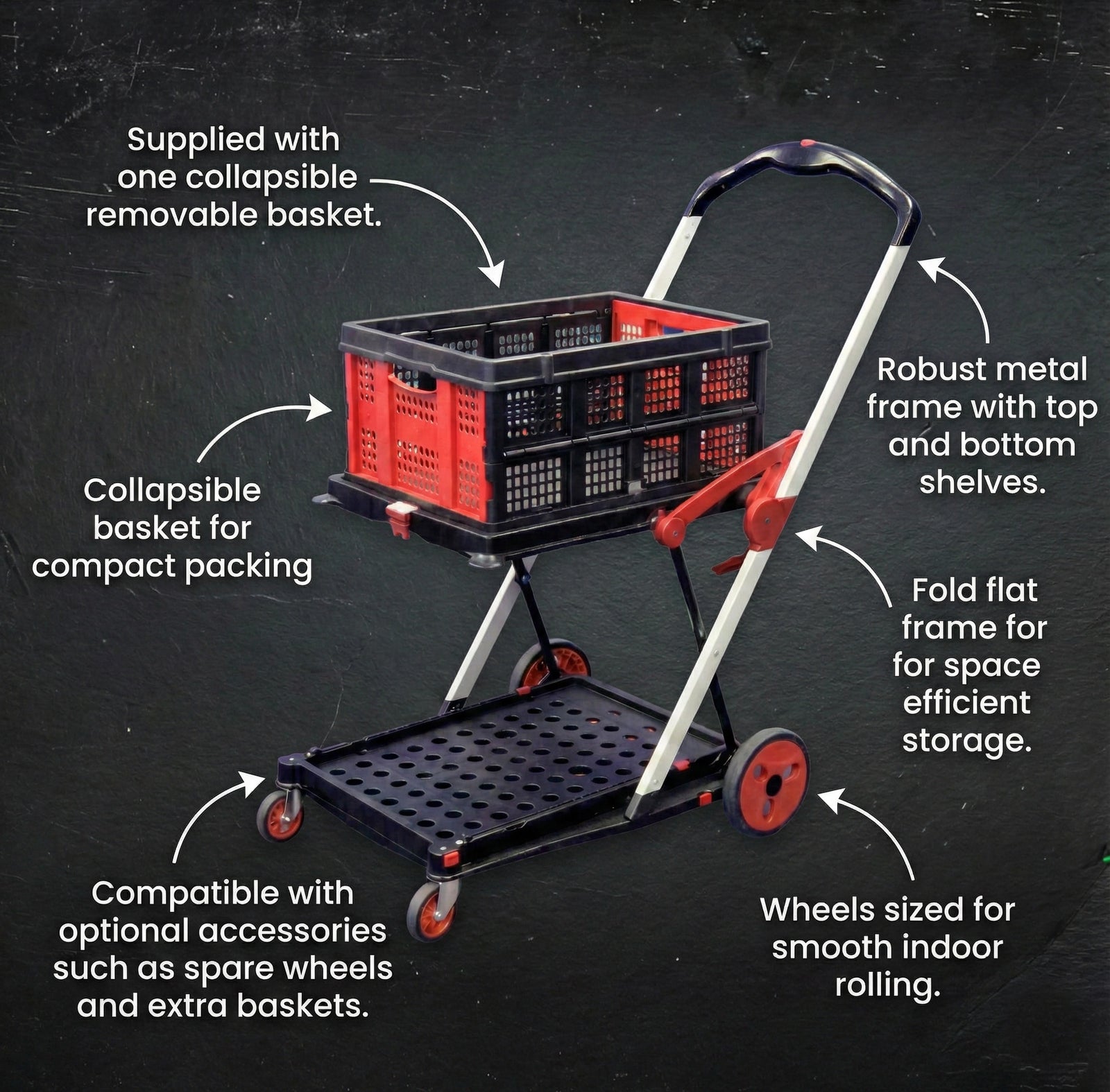 KartR Folding Trolley with Basket