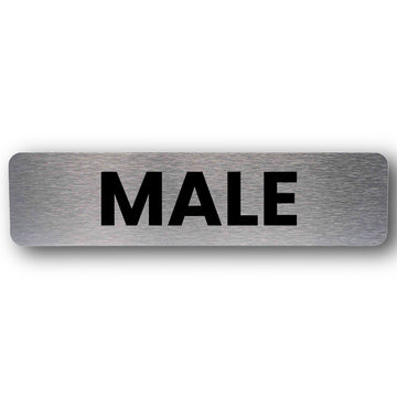 Male Sign - Brushed Silver