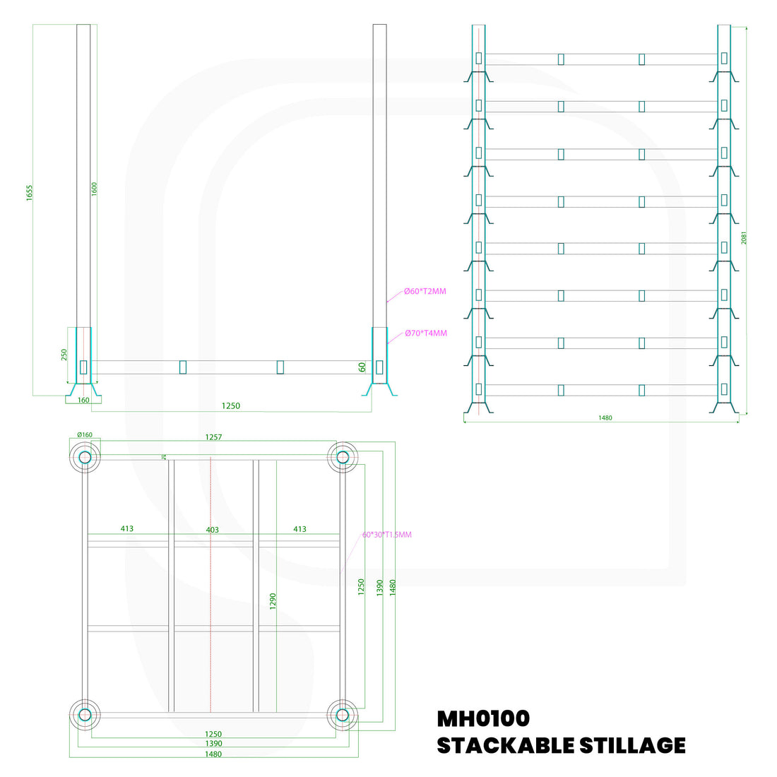 Stackable Stillages 140 kg