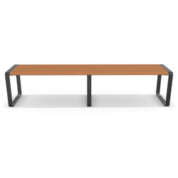 Moda 2m Bench Seat, 2000mm Backless Aluminium Outdoor Bench in Blackbutt TimberImage Finish for Streetscapes and Schools.