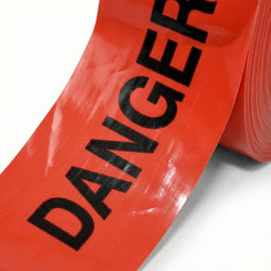 close up photo of buried fire main tape