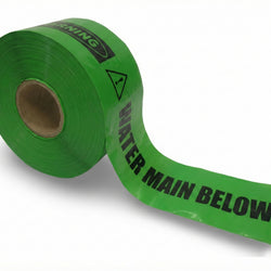 Mains Marker Tape - Buried Water Main Below | 150mm x 500m