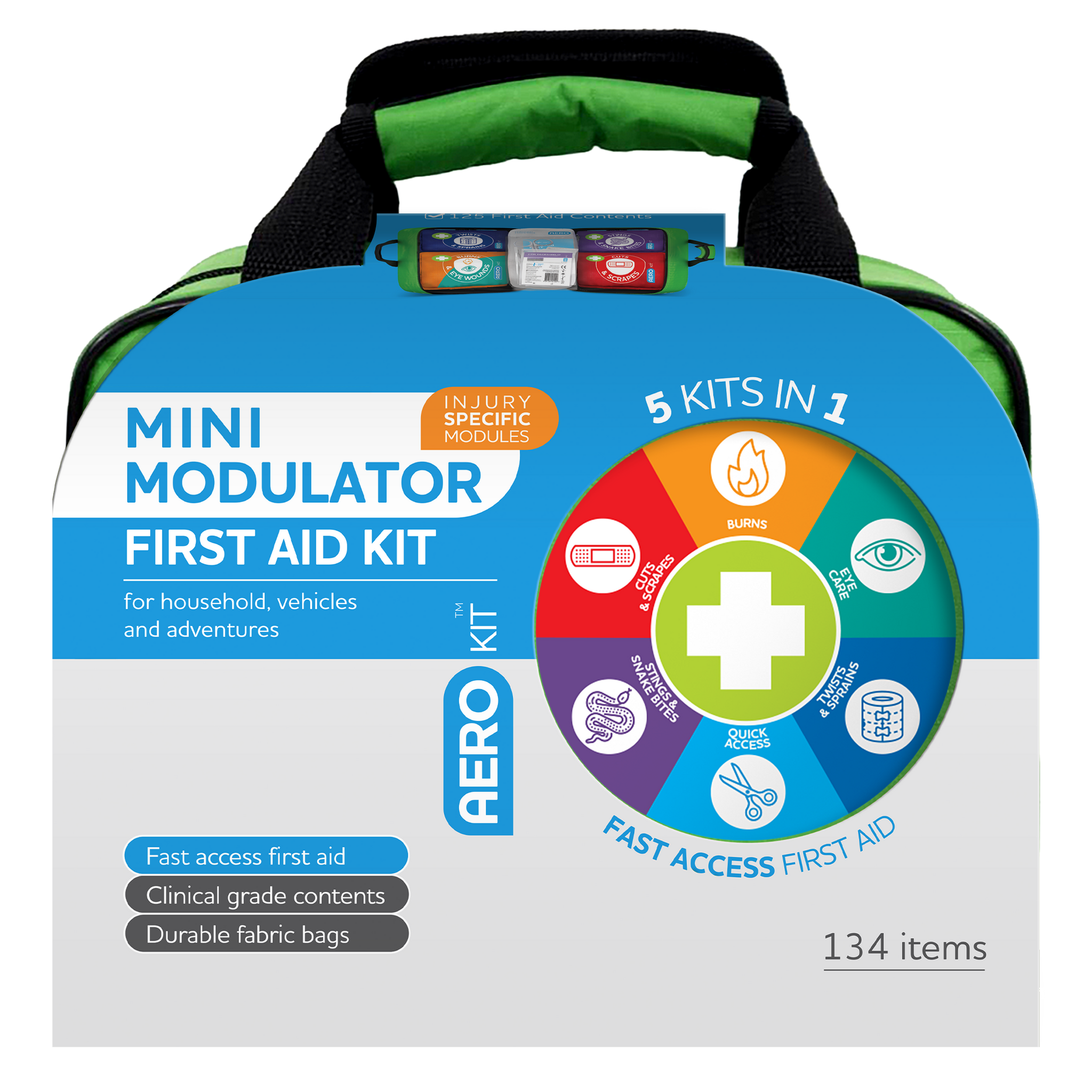 AEROKIT 3 Series Modular Mini Softpack First Aid 25 x 15 x 21.5cm