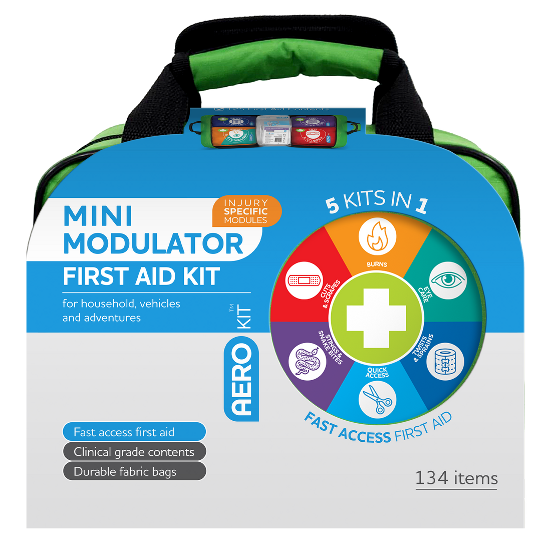 AEROKIT 3 Series Modular Mini Softpack First Aid 25 x 15 x 21.5cm