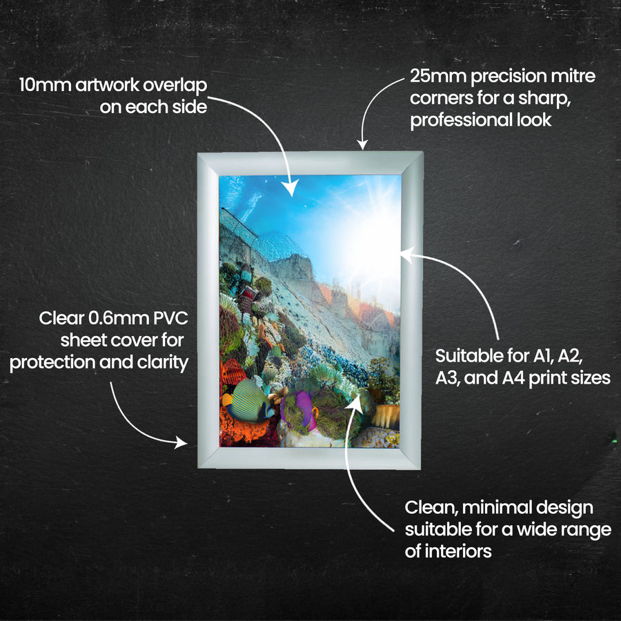 Mitre Snap Frame Sign - 25mm - Multiple Sizes