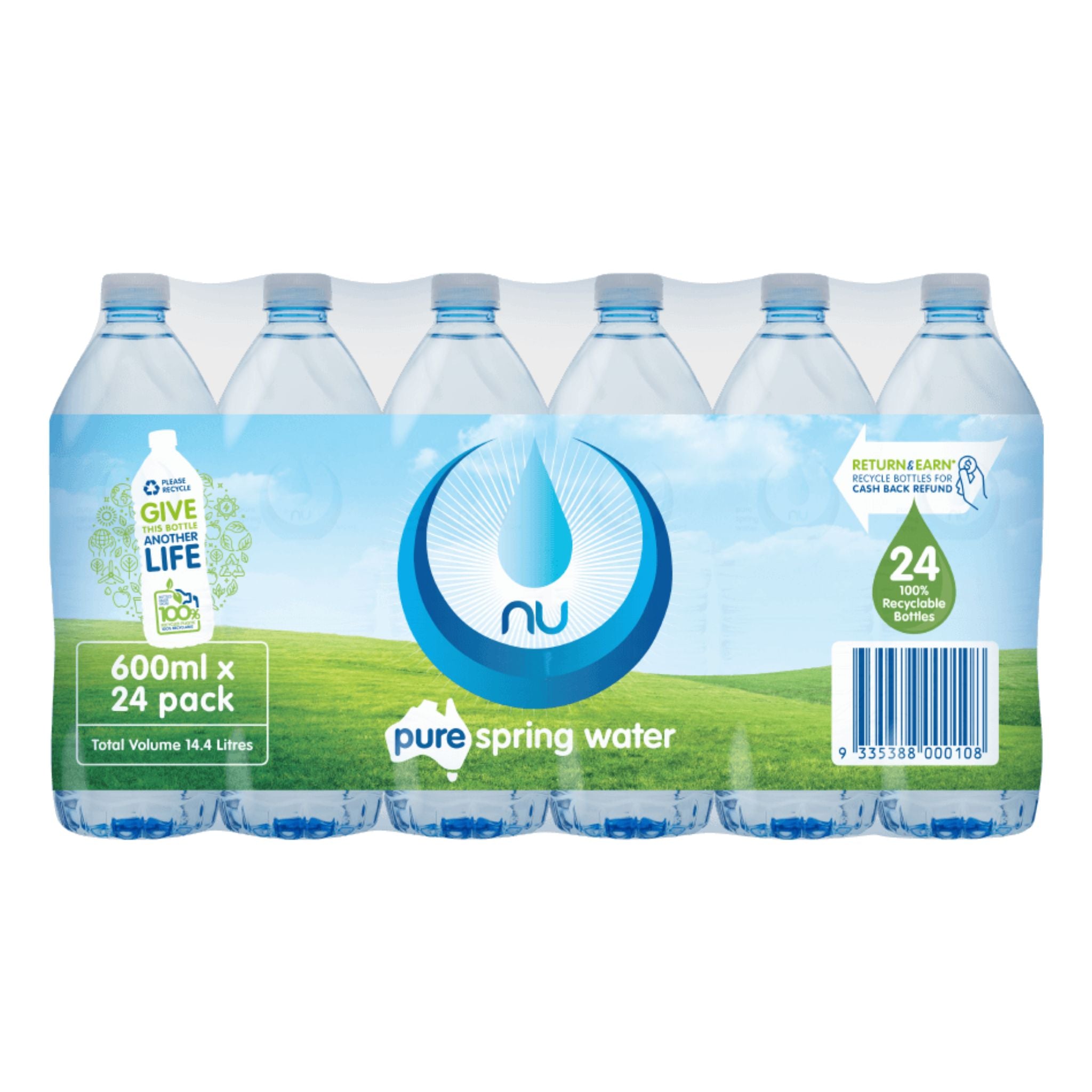 Nu Water 600ml Bottles - 24 Pack