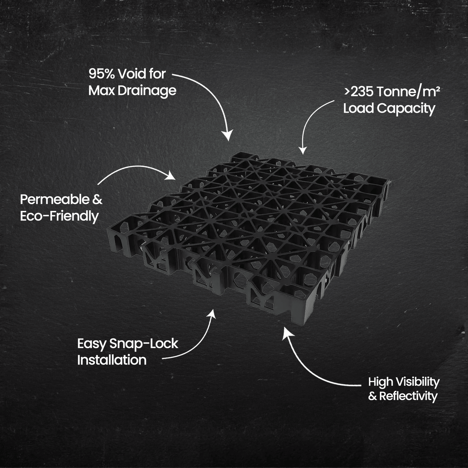 Nero Pave Grasspave - 500x600mm - 50mm